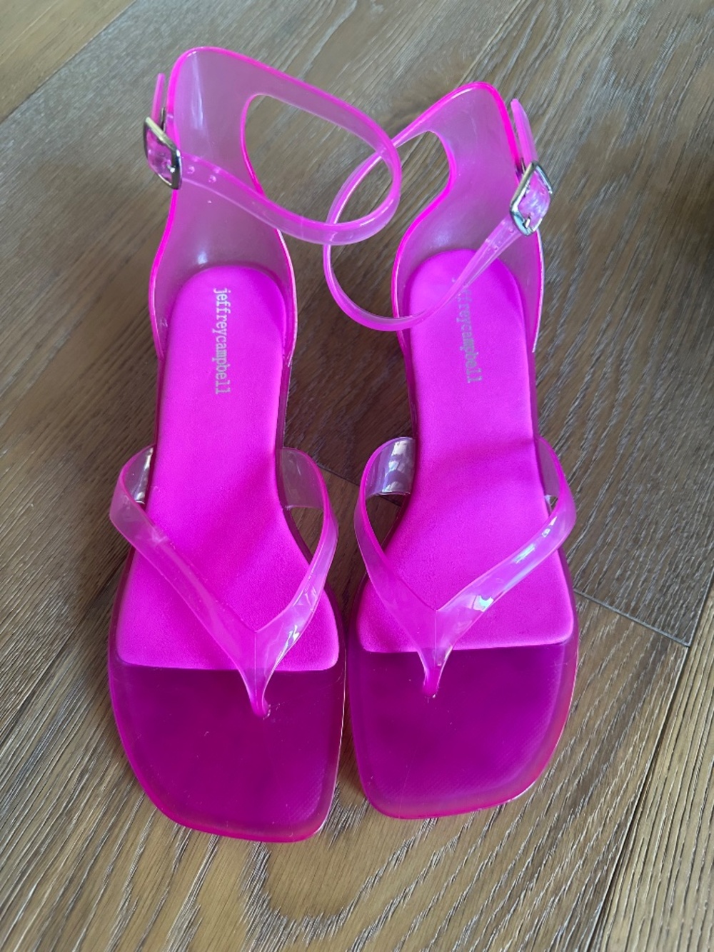 Jeffrey Campbell Gummy-THG Jelly Kitten Heel Sandals Pink Size 9 NEW - Picture 4 of 15